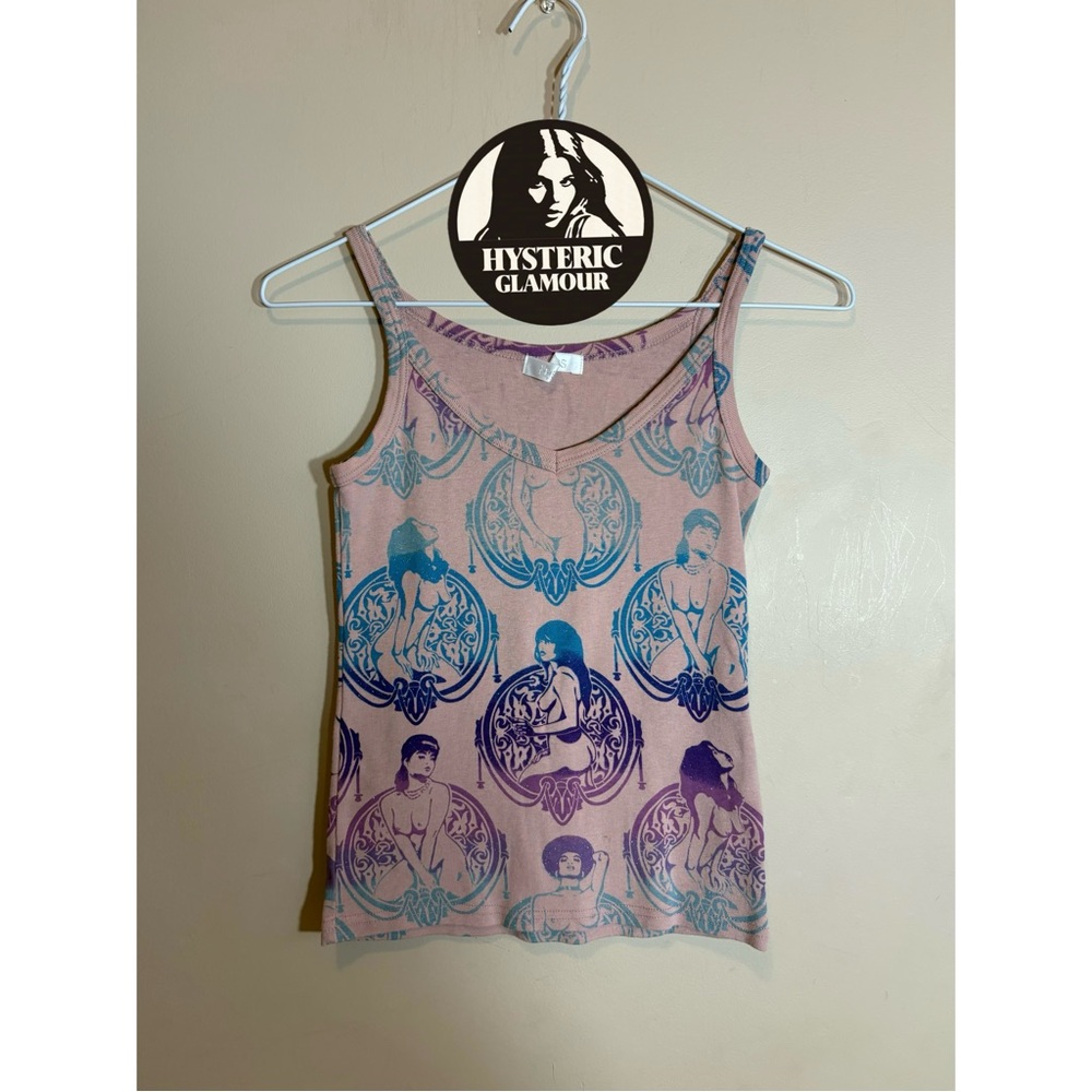 Vintage Hysteric Glamour Pink, Purple and Blue Graphic Tank Top